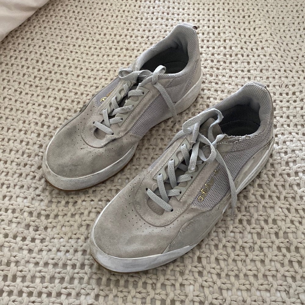Adidas grey suede sneakers
